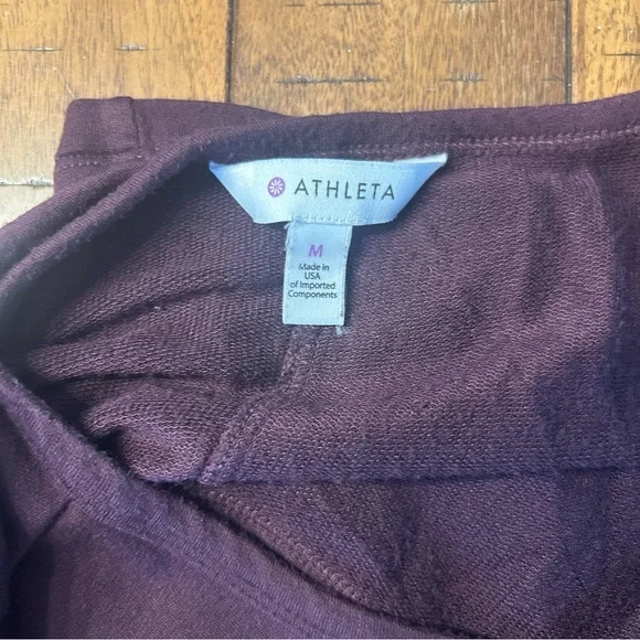 Athleta Women’s Crossover Long Sleeve Sweatshirt Dress in Burgundy, Size Medium - Picture 7 of 8